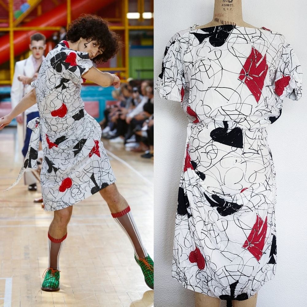 Vivienne Westwood 2018 White Card Symbol Runway Dress - Picture 1 of 13